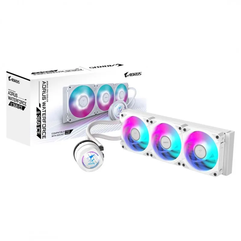 [03270] AORUS WATERFORCE II 360 ICE, 360mm Radiator, 3x120mm, ARGB Fans, Intel LGA1700, 1851, AMD AM5 GP-AORUS WATERFORCE II 360 ICE