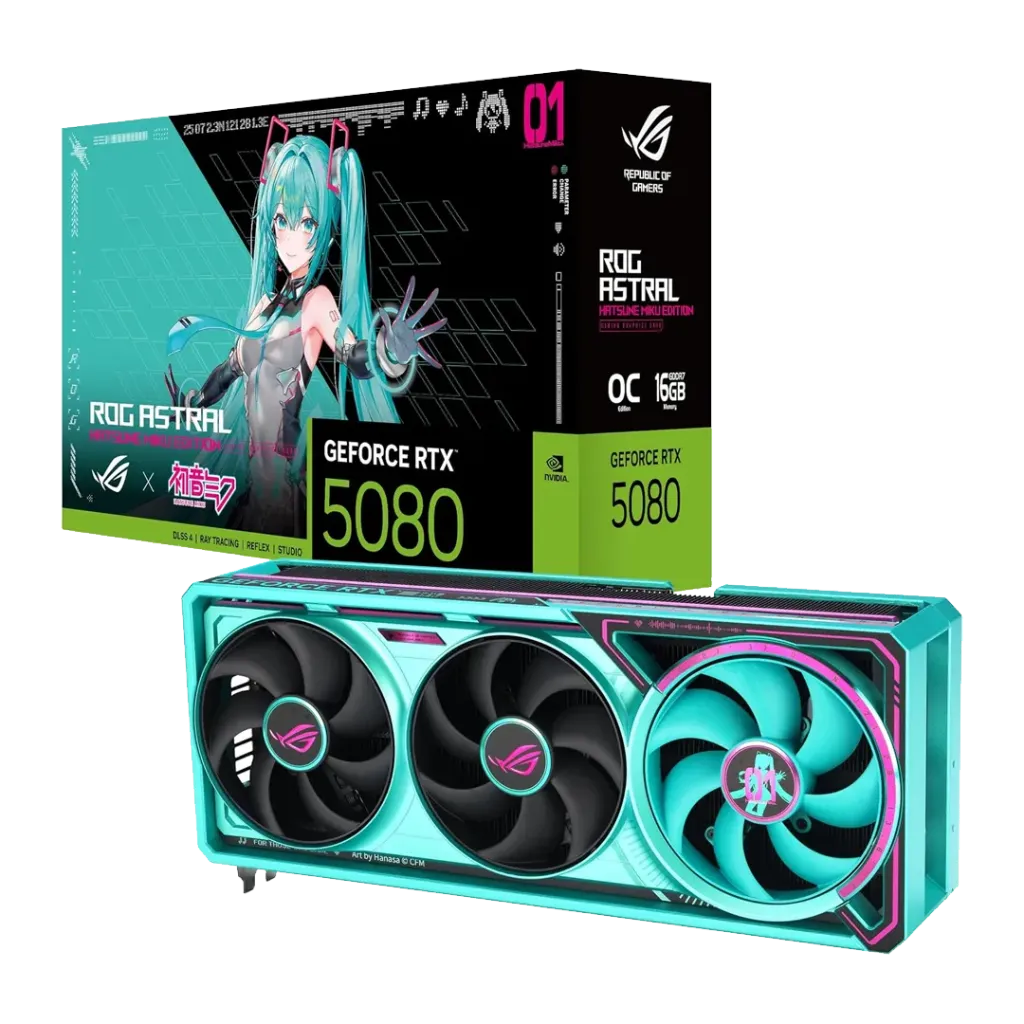 [03660] ASUS ROG Astral RTX 5080 16GB GDDR7 OC Hatsune Miku Edition PCI Express 5.0 x16 ROG-ASTRAL-RTX5080-O16G-MIKU-W