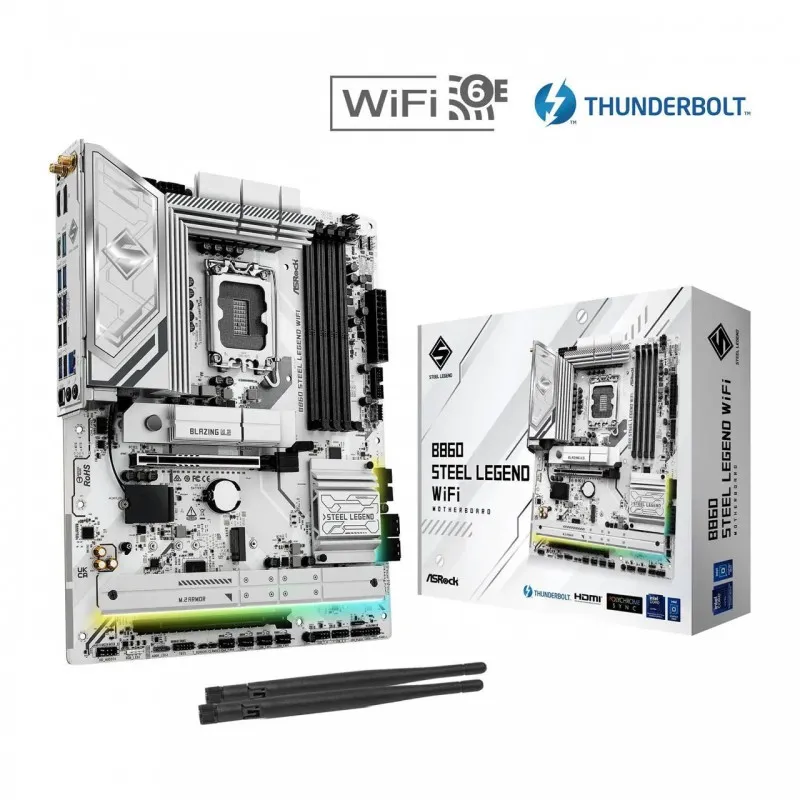 [03671] ASRock B860 Steel Legend WiFi LGA 1851 Intel B860 SATA 6 Gb/s DDR5 ATX