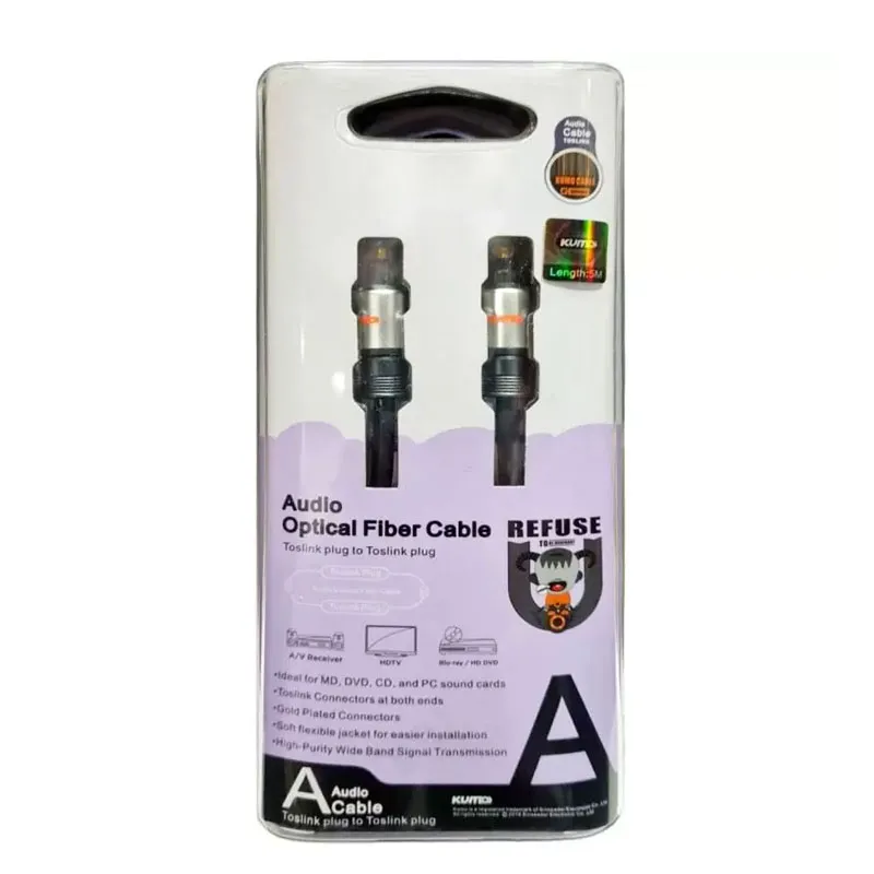 [01003] Kumo Cable Optico 2MT Toslink to Toslink Cable Audio Optical Fiber Cable