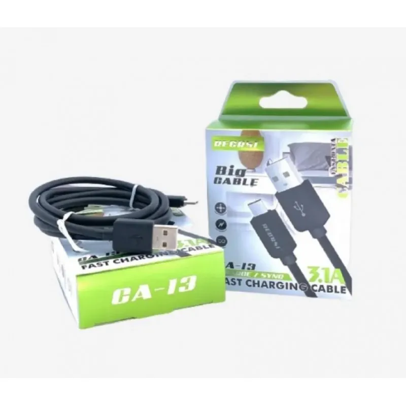 [03546] SOLMA Cable USB C Black 1MT SL-C240 Fast Charge 3.1A