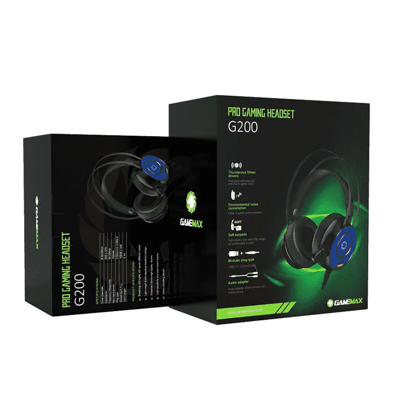 [00966] GAMEMAX G200 PRO GAMING HEADSET RGB 3.5 plug Stereo