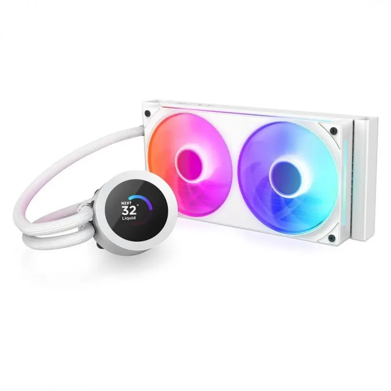[03341] NZXT KRAKEN PLUS WHITE RGB 240mm LCD 1,54" LGA 1851 1700 1200 115X y AMD AM5 AM4 RL-KR240-W2