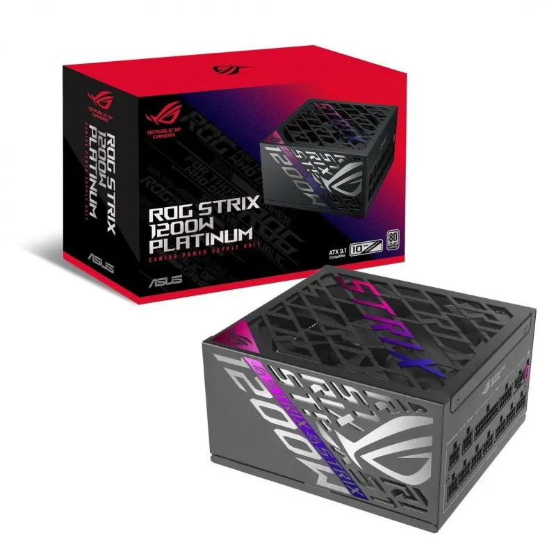 [03591] ASUS ROG Strix 1200W Platinum Full modular 80 Plus Platinum, ATX 3.1, GaN MOSFET, GPU-First Intelligent Voltage Stabilizer