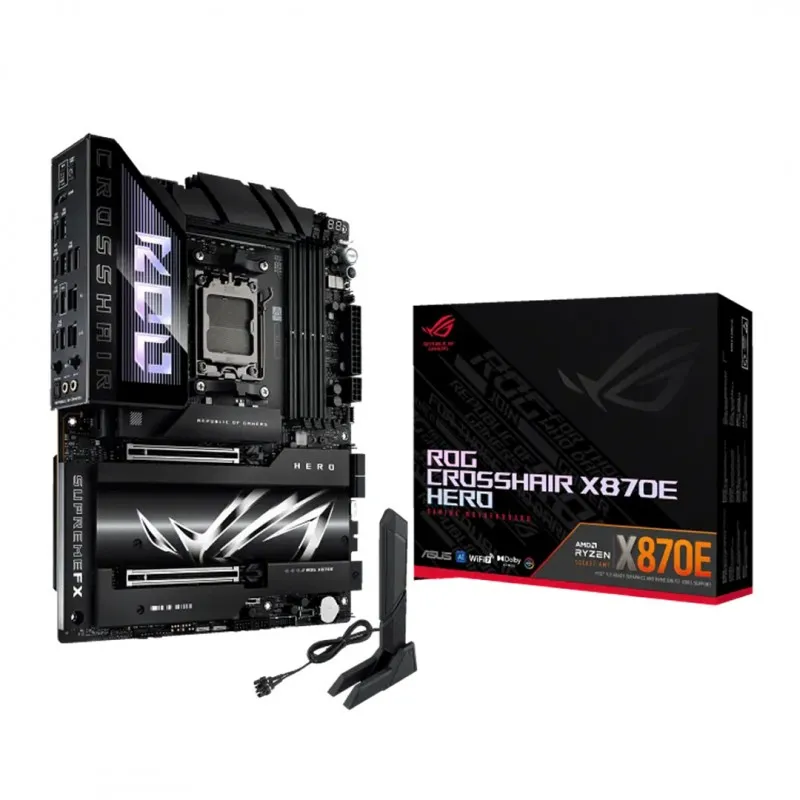 [02906] ASUS ROG CROSSHAIR X870E HERO AM5 ATX PCIe 5.0 DDR5 WiFi 7 AI USB4® y USB Type-C®