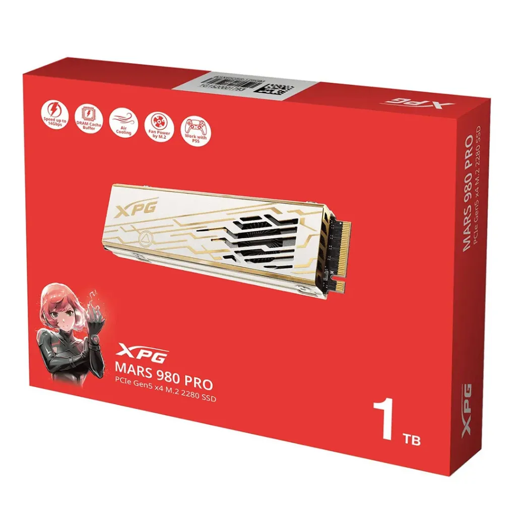 [03604] XPG MARS 980 PRO 2TB Nvme PCIe Gen5 14.000MB/s disipador con ventilador SMAR-980P-2TCI