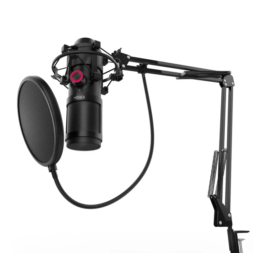 [01269] Krom Kapsule Micrófono USB Profesional soporte de brazo Filtro pop