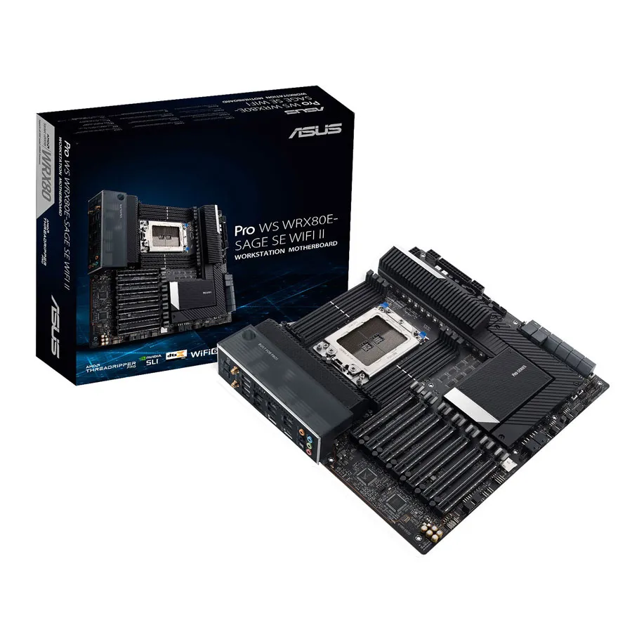 [02552] ASUS Pro WS WRX80E-SAGE SE WIFI II DDR4 AMD WRX80 Threadripper PRO 5000WX / 3000WX EATX workstation dual 10 G LAN  7x PCIe 4.0