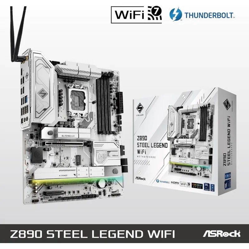 [03013] ASRock Z890 Steel Legend WiFi 7 ATX LGA1851 Intel Core Ultra DDR5 M.2 PCle 5.0 ARGB SATA3 6.0 Gb/s Thunderbolt
