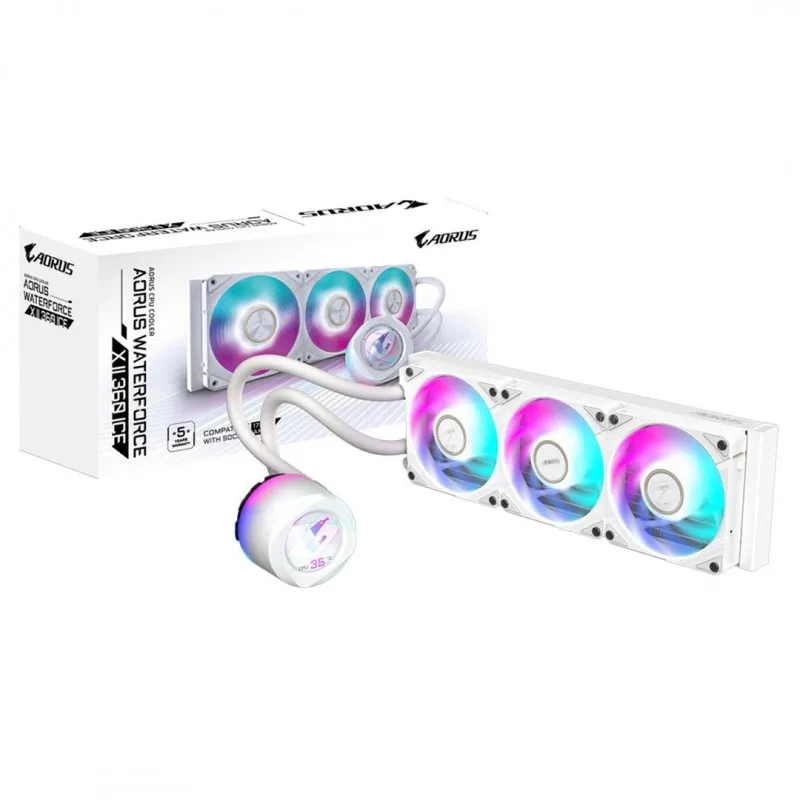 [03271] AORUS WATERFORCE X II 360 ICE, 360mm Radiator, 3x120mm, ARGB Fans, Intel LGA1700, 1851, AM5 GP-AORUS WATERFORCE X II 360 ICE