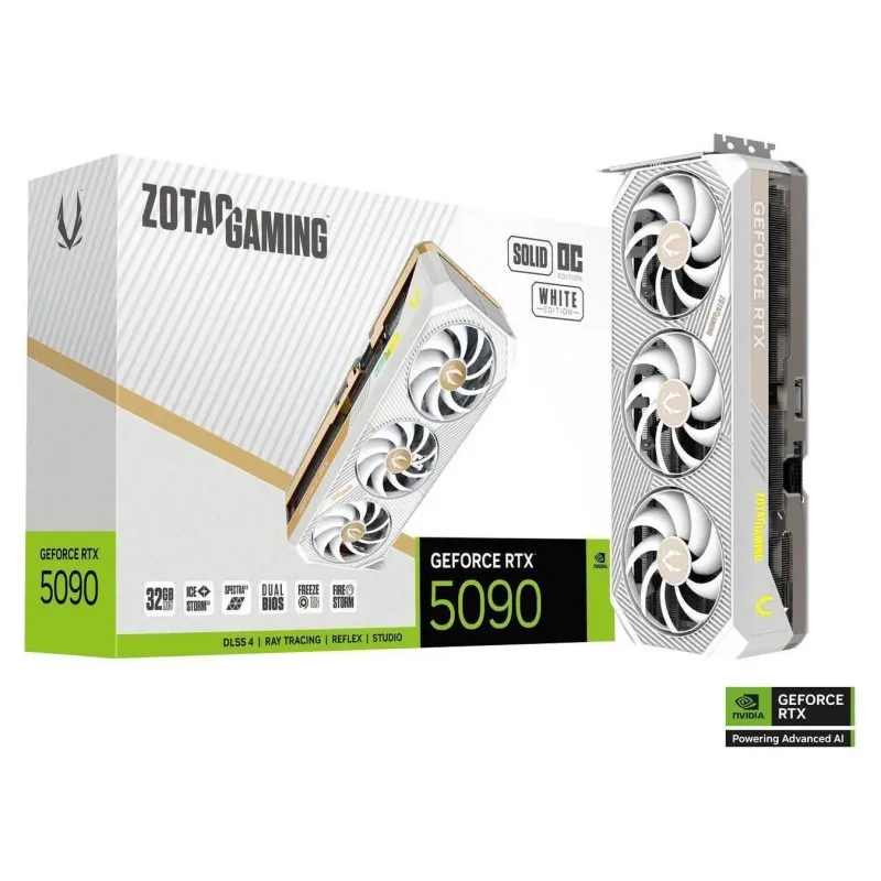 ZOTAC RTX 5090 32GB SOLID OC White Edition 512-Bit GDDR7 PCI Express 5.0 x16 DLSS 4.0  ZT-B50900Q-10P
