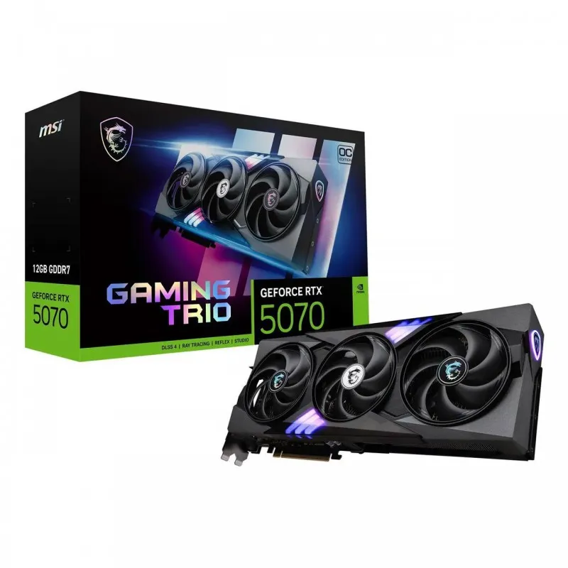 [03674] MSI RTX 5070 12G GAMING TRIO OC 12GB GDDR7 GeForce PCI Express 5.0 ATX 1 HDMI 2.1b 3 DisplayPort 2.1b G5070-12GTC