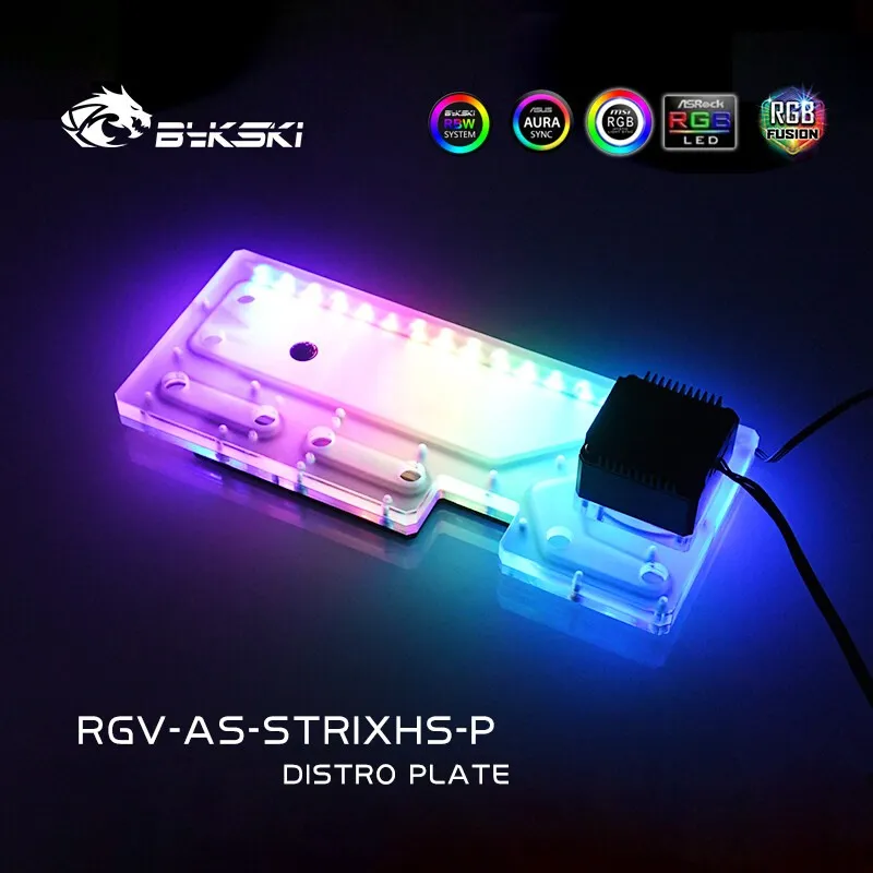 [01582] Bykski Distro Plate para gabinete Asus Rog Strix Helios 5v ARGB no incluye bomba RGV-AS-STRIXHS-P