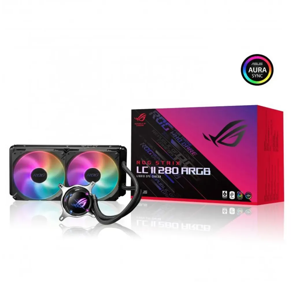 [02117] ASUS ROG Strix LC II 280 BLACK ARGB LGA1700 AM5 / WR8 Liquid CPU Cooler 280mm Radiator ROG-Strix-LC-II-280-ARGB