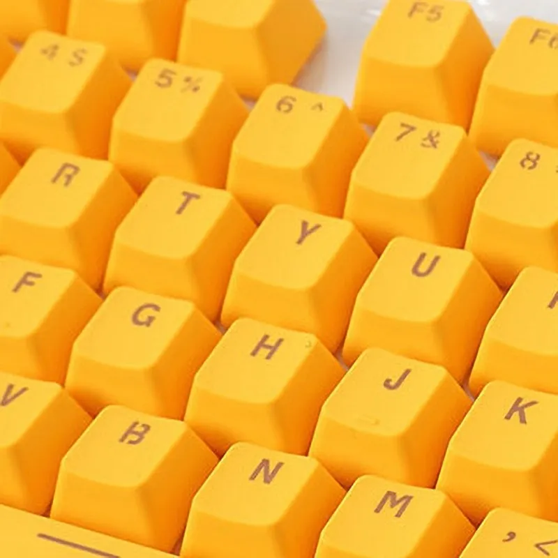 [02137] 111 teclas amarillas traslúcidas de  ABS para Teclado mecánico Cherry/Kailh/Gateron/Outemu Layout Ingles