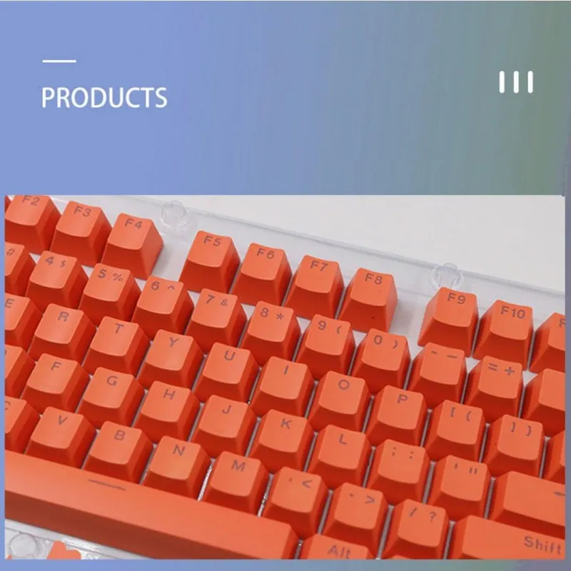 [02138] 111 teclas naranjas traslúcidas de  ABS para Teclado mecánico Cherry/Kailh/Gateron/Outemu Layout Ingles