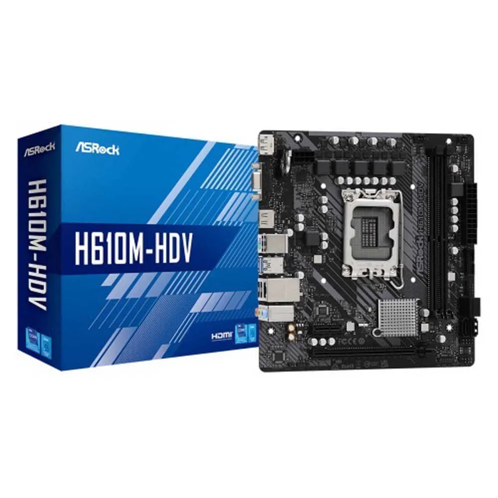 [02240] ASRock H610M-HDV LGA 1700 Intel H610 SATA 6Gb/s DDR4 Micro ATX Motherboard