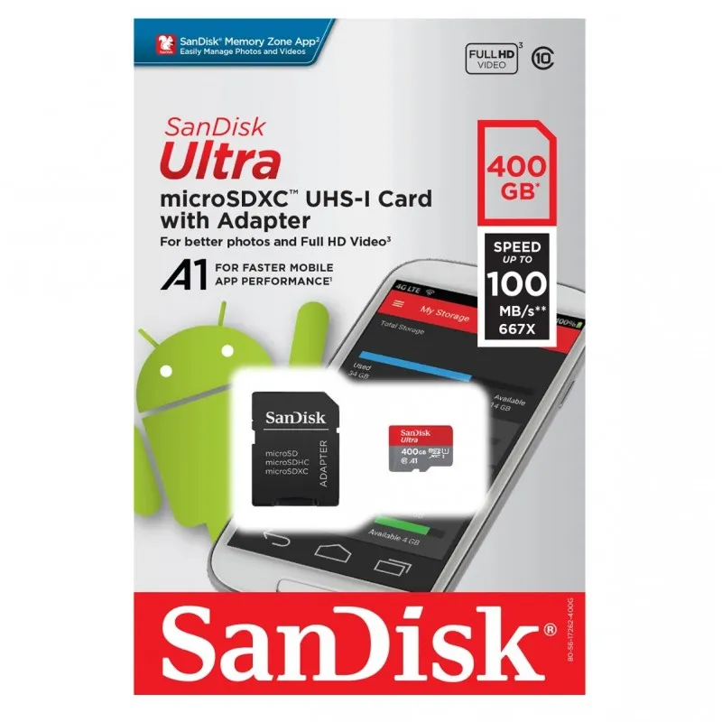 [03560] SanDisk 400GB 8pin microSDXC r120MB/s SDSQUA4-400G-GN6MN MAT C10 U1 A1 UHS-I SanDisk Ultra