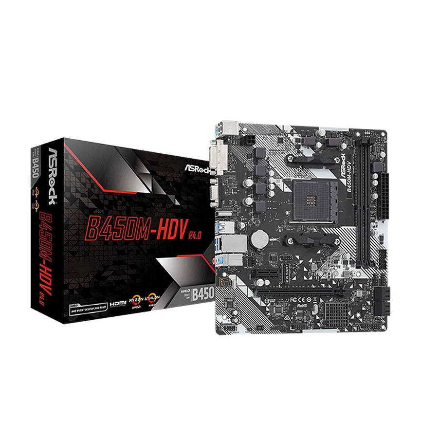 [00287] ASRock B450M-HDV R4.0 Micro ATX Motherboard AM4 B450 SATA 6Gb/s Bios Ryzen 5000