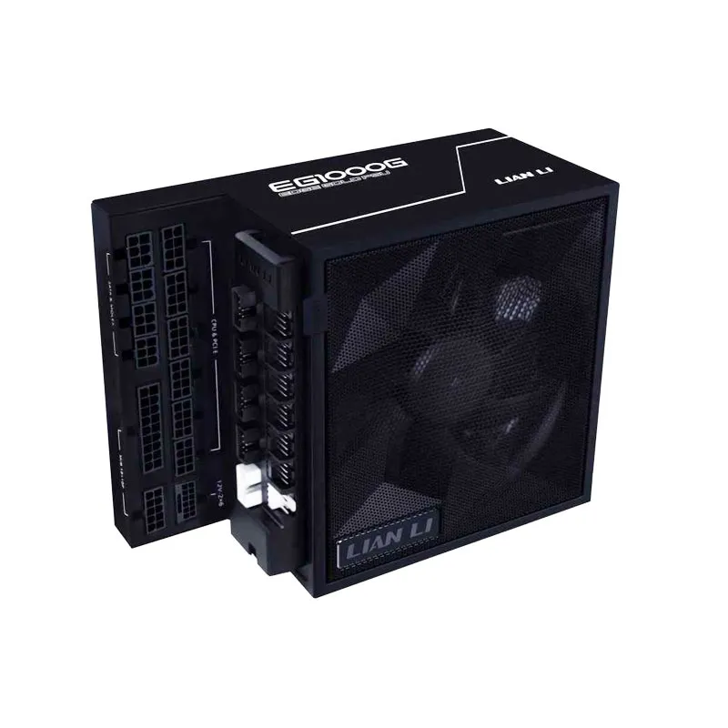 Lian Li Edge 1000W BLACK 80+ GOLD Full modular ATX 3.1 Soporte PCIE 5.1 Conector 12V-2x6 Diseño L / USB HUB EG1000G.BH00.US