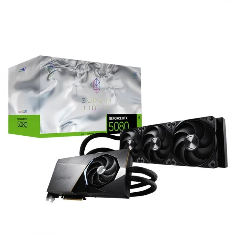 [03691] MSI RTX 5080 16G SUPRIM LIQUID SOC 16G - GDDR7, 512 bits - PCIe 5.0 - DisplayPort, HDMI, 512 bits, 2580 MHz - G5080-16SLS