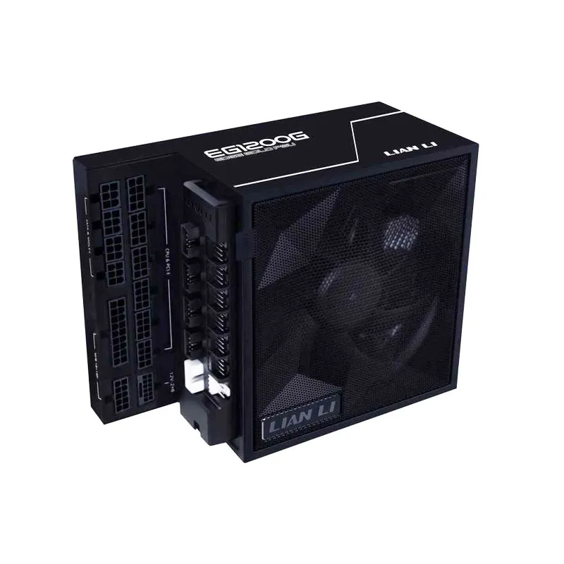 Lian Li Edge 1200W BLACK 80+ GOLD Full modular ATX 3.1 Soporte PCIE 5.1 Conector 12V-2x6 Diseño L / USB HUB EG1200G.WH00.US