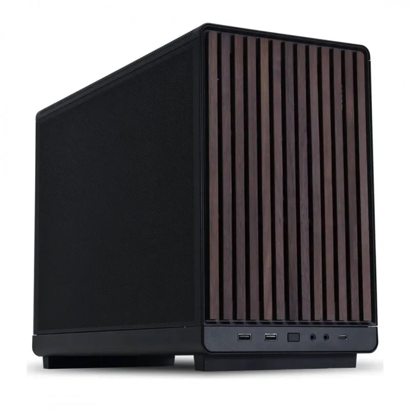 [03295] Lian Li A3-mATX Black Wood Mesh No Fan M-ATX