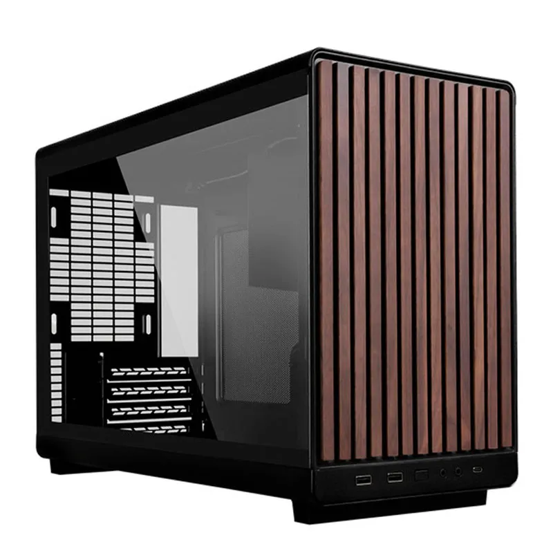 [03838] Lian Li A3 Glass Black Wood mATX Vidrio Templado Fan M-ATX G99.A3X-WDG.00