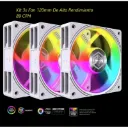 Airflow CSF800 White 120mm, Kit 3 FAN alto rendimiento 84.91 CFM, ARGB, PWM