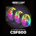 Airflow CSF800 Black 120mm, Kit 3 FAN alto rendimiento 84.91 CFM, ARGB, PWM