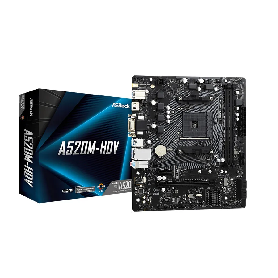 [03635] ASRock A520M-HDV AM4 AMD A520 Micro ATX AMD Motherboard