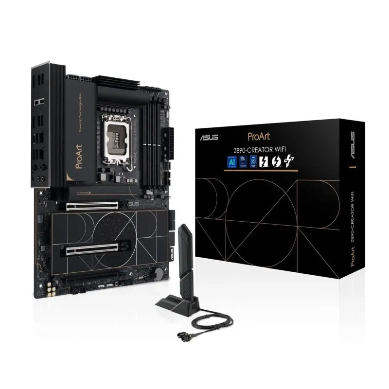 ASUS ProArt Z890 CREATOR WIFI LGA 1851 ATX Thunderbolt 5 Type-C 10+2.5 Gb LAN, WiFi 7, 5x M.2, AI OC