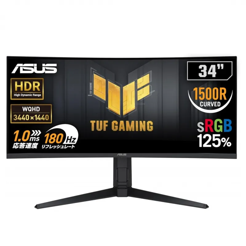 [03880] ASUS TUF VG34VQL3A 34" UltraWide 2K 1440P 180Hz QHD AMD FreeSync Premium Pro (Adaptive Sync) 1ms HDR400 ELMB Curved - CMA