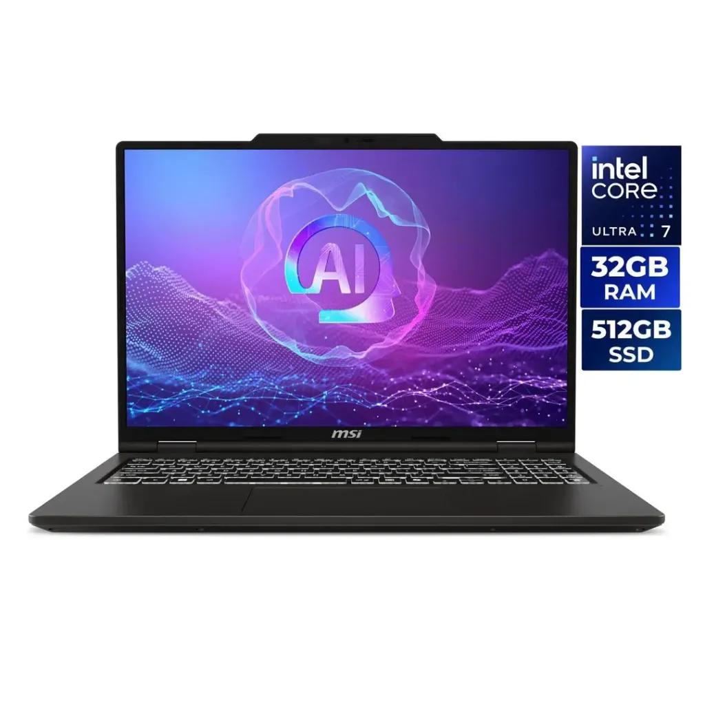 [03867] Notebook MSI Venture 16 AI 16" Touch Intel Core Ultra 7 255H | 32GB DDR5 | 512GB SSD | Intel Arc | Windows 11 Pro
