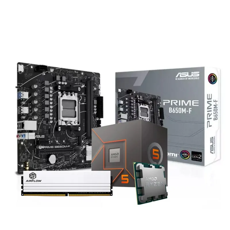 KIT AMD AM5 Ryzen 5 8600G + 16GB DDR5 6000 MT CL38+ Asus B650M-F Radeon IGP