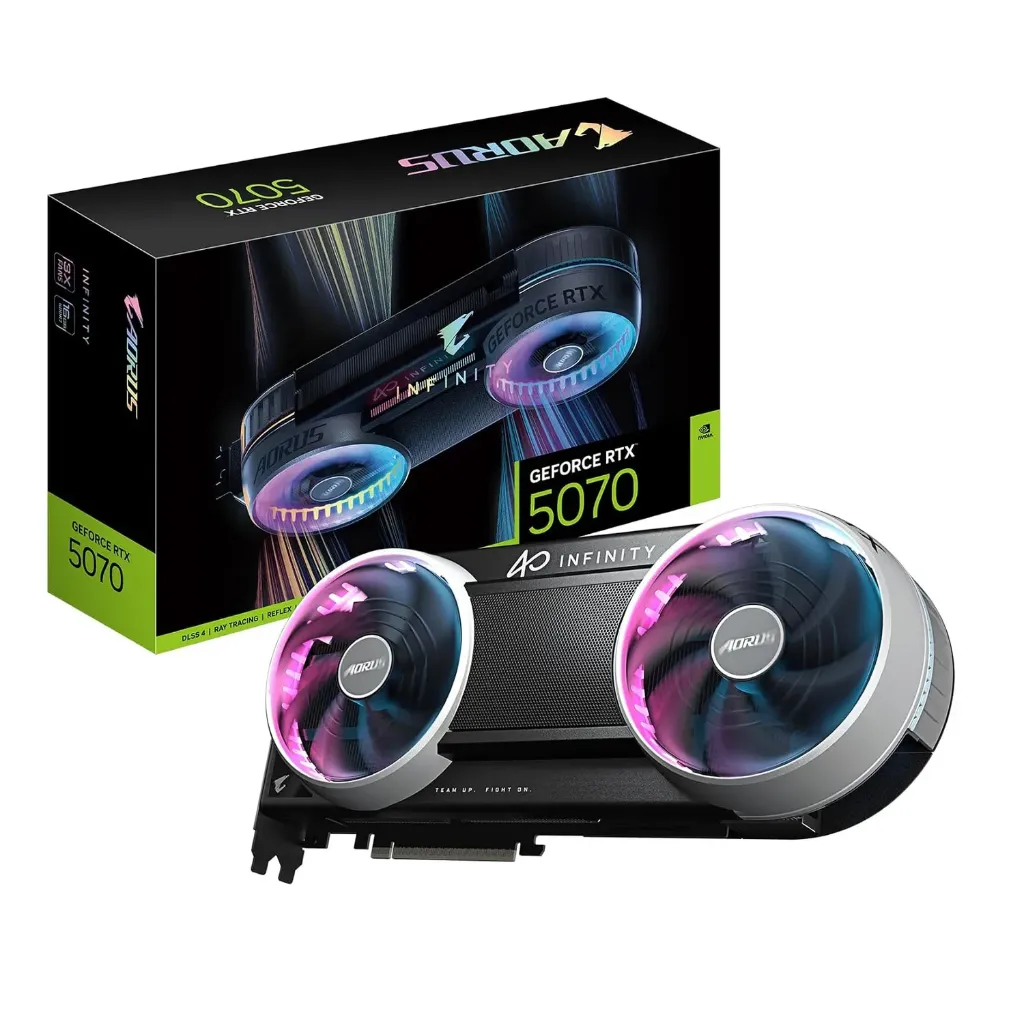 [03929] GIGABYTE AORUS RTX 5070 Infinity 12G, 12 GB 192 bits GDDR7, PCIe 5.0, WINDFORCE HYPERBURST, GV-N5070AORUS IF-12GD