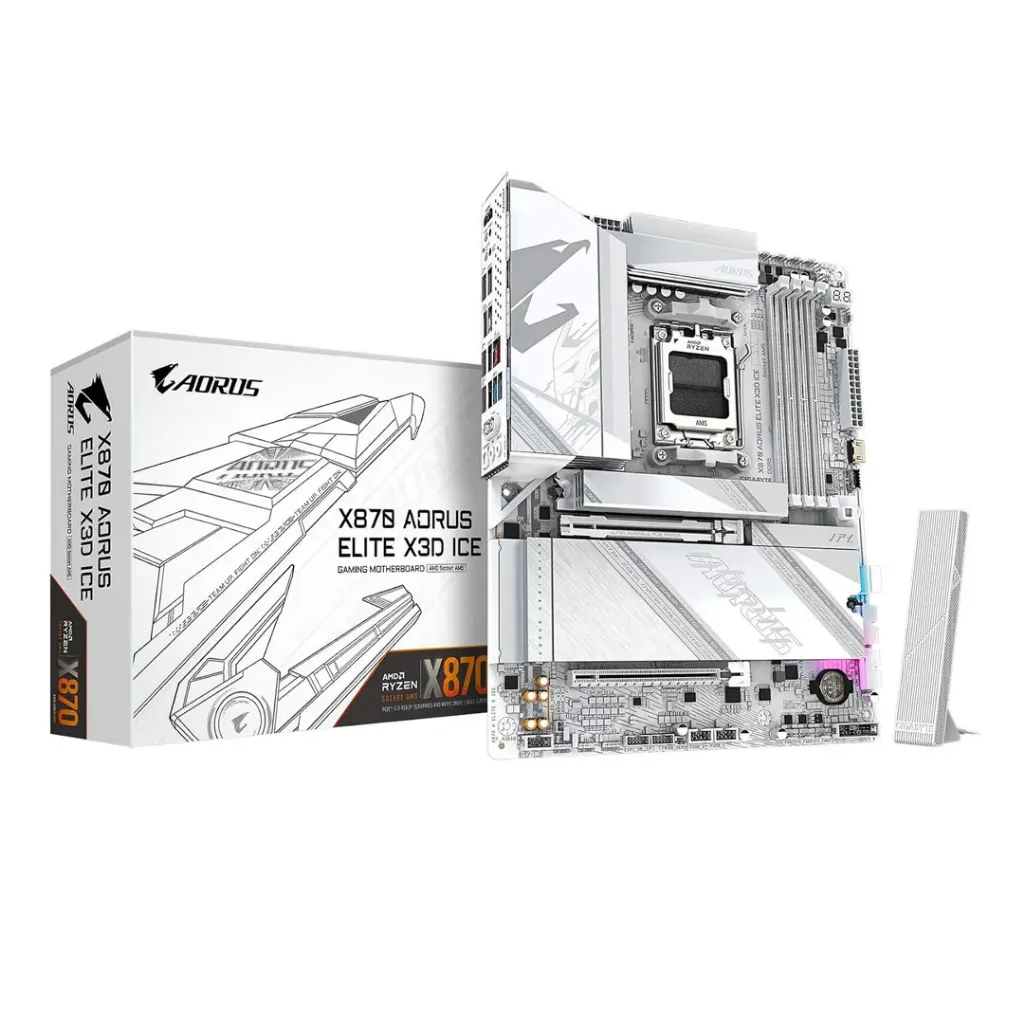 GIGABYTE X870 AORUS Elite X3D ICE AMD AM5 ATX DDR5 4X M.2 PCIe 5.0 USB4 WIFI7