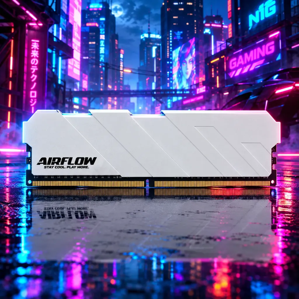 AIRFLOW DDR5 8GB 6000 CL36 GTR2 DISIPADOR WHITE UDIMM AMD EXPO & INTEL XPM CL36 1.35v AFD5G8HS6000CL36W