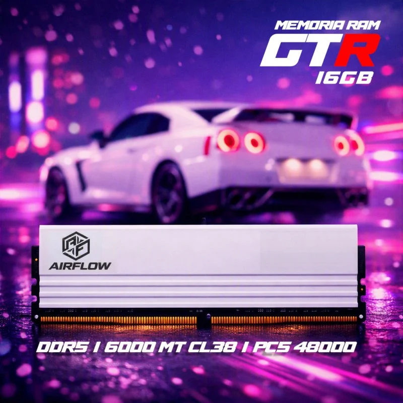 Airflow GTR DDR5 16GB 6000 MT CL38 WHITE AMD EXPO, Intel XPM UDIMM PC5 48000