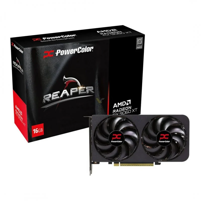 PowerColor Reaper RX 9060XT 16GB GDDR6 Dual Fan, Backplate Radeon PCI Express 5.0 x16 ATX RX9060XT 16G-A