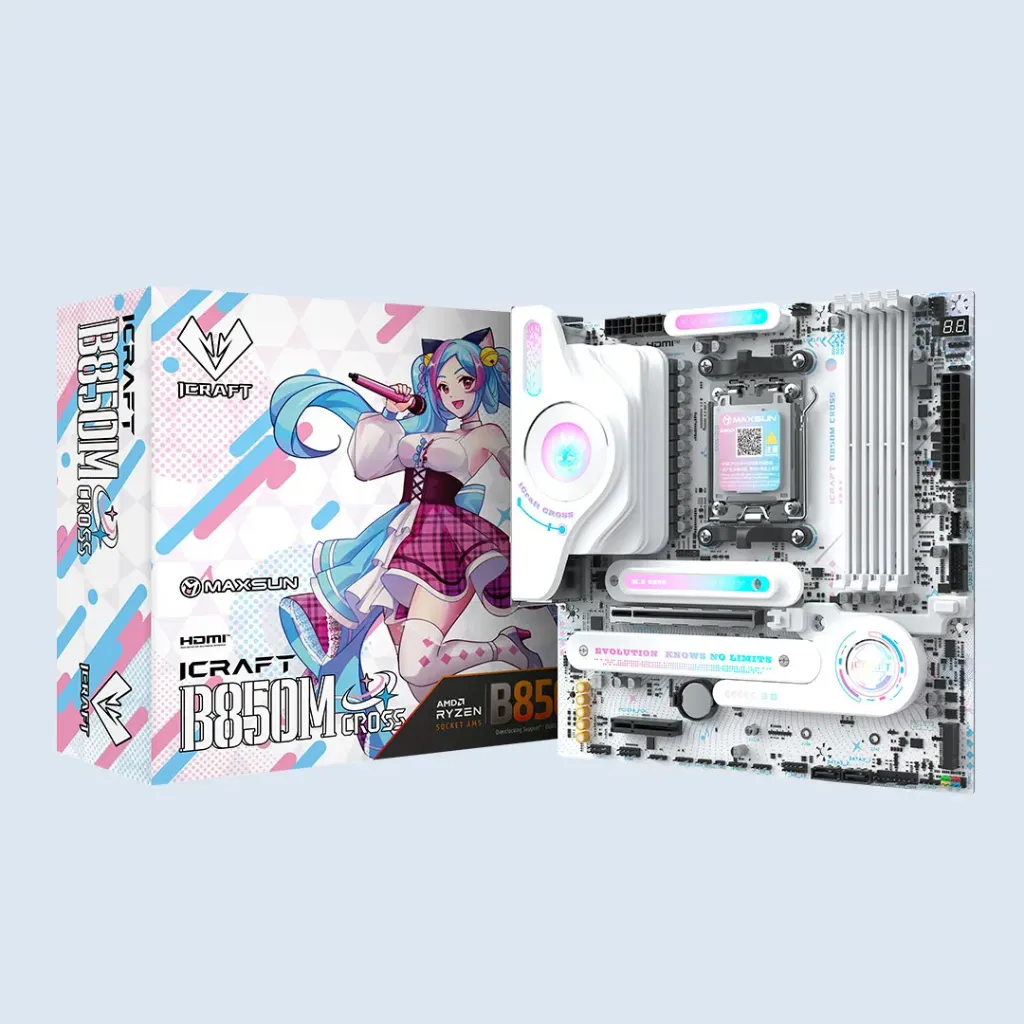 Maxun MS-iCraft B850M Cross M-ATX AM5 DDR5 1x USB 10G Tipo-C® 4x USB 10G Tipo-A 4x USB 2.0 Tipo-A