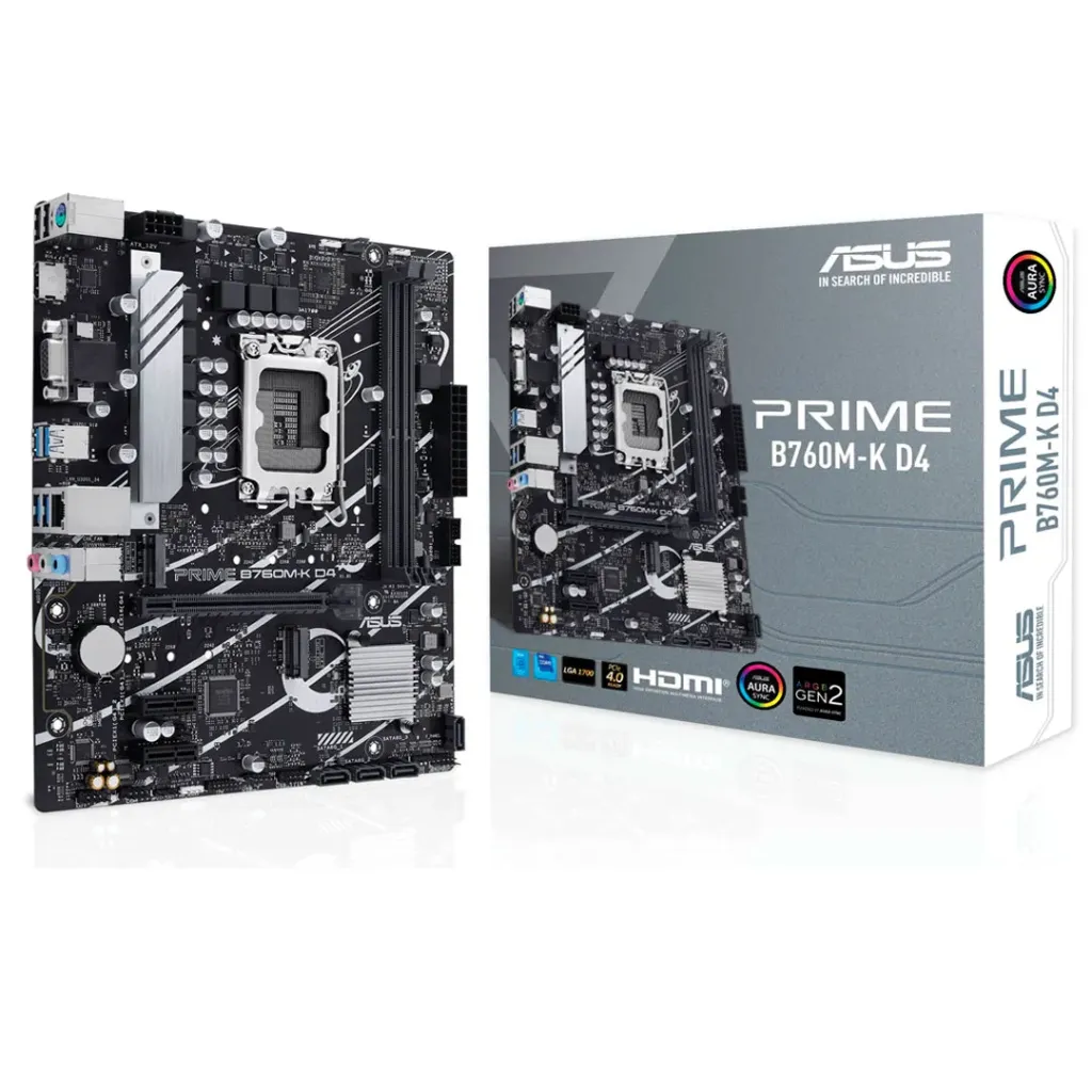 ASUS Prime B760M-K D4 LGA 1700 (14Gen, 13Gen y 12Gen) mATX PCIe 4.0 PCIe 4.0 M.2 DDR4
