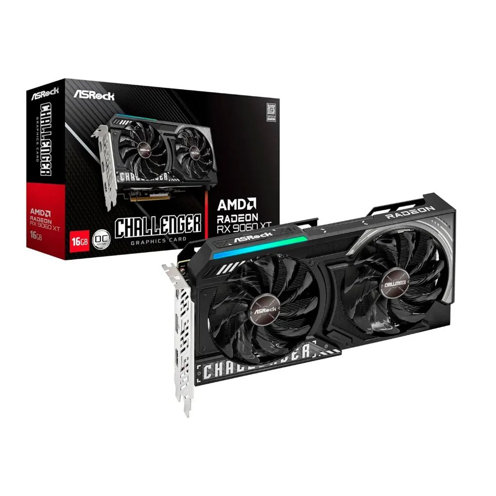 ASRock Radeon RX 9060 XT Challenger 16GB OC, RDNA 4, 3290MHz Boost, 16GB GDDR6 128-bit, PCIe 5.0, x2 fans DP 2.1a, HDMI 2.1b
