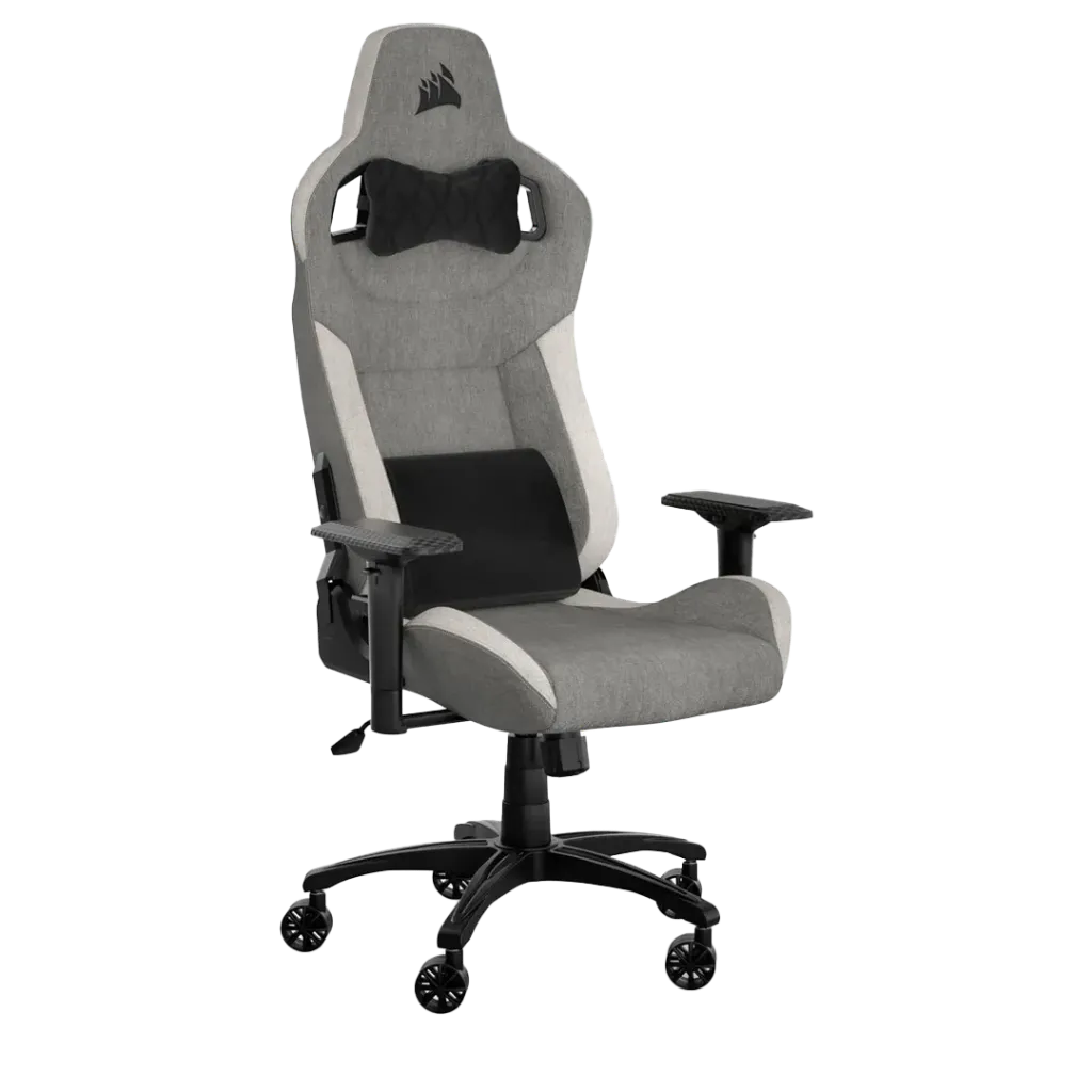 [03766] Corsair T3 RUSH Tela Color Gris/Blanco Silla Gamer Profesional reclinable, transpirable CF-9010058-WW