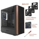 AirFlow ROBLE Work Black/Madera, USB-C x4 Fan, Gabinete ATX E-ATX SSI CEB y SSI EEB