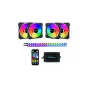 Apevia FR412L2S-RGB Frostblade 120mm RGB – Pack 4 ventiladores + control